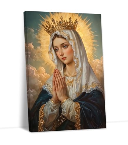 Amazon.co.jp: ZQQART 聖母マリア キャンバスウォールアート 教会用